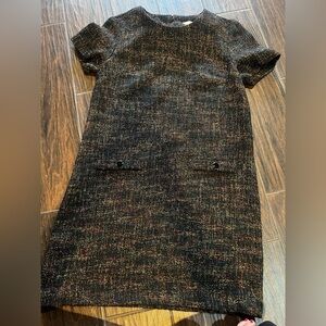 Molly Bracken Black and Brown Tweed Mini Dress